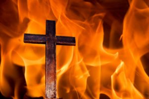 cross on fire